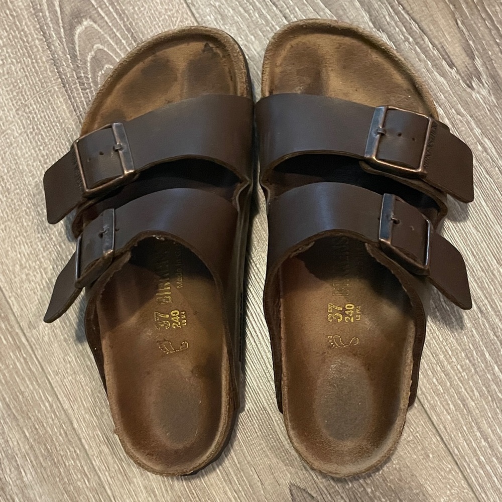 Birkenstock Arizona Dark Brown Slide Sandals